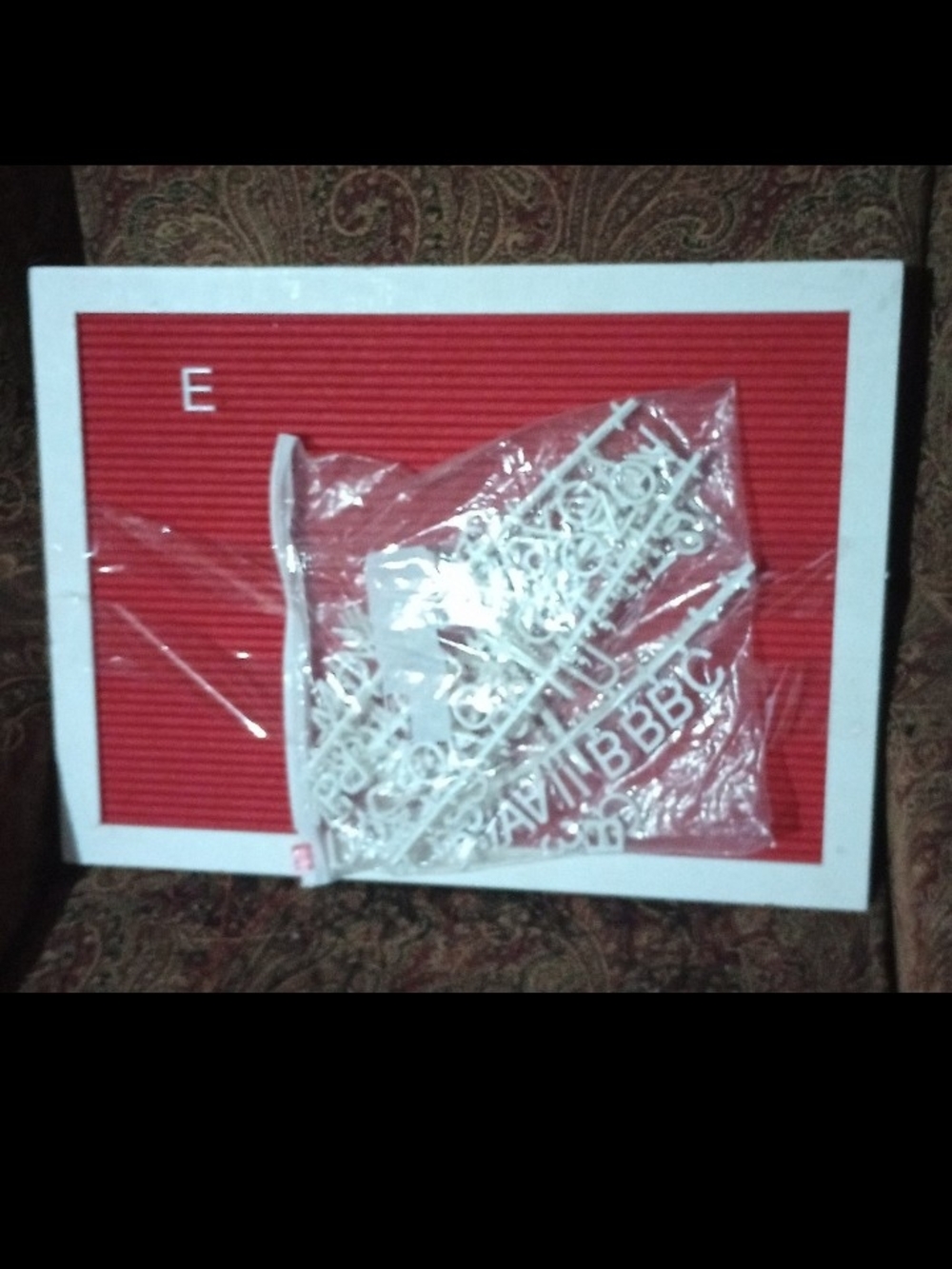 Classic Red Letter Board with White Frame and White Letters
